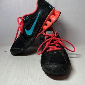 Nike Reax Run 8 Cross Training Running Shoes Black Orange Blu 599562-003 size 7.